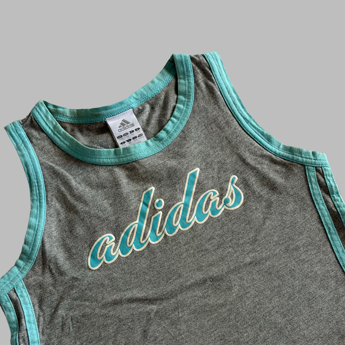 Y2K Adidas Spell Out Ringer Tank - XS