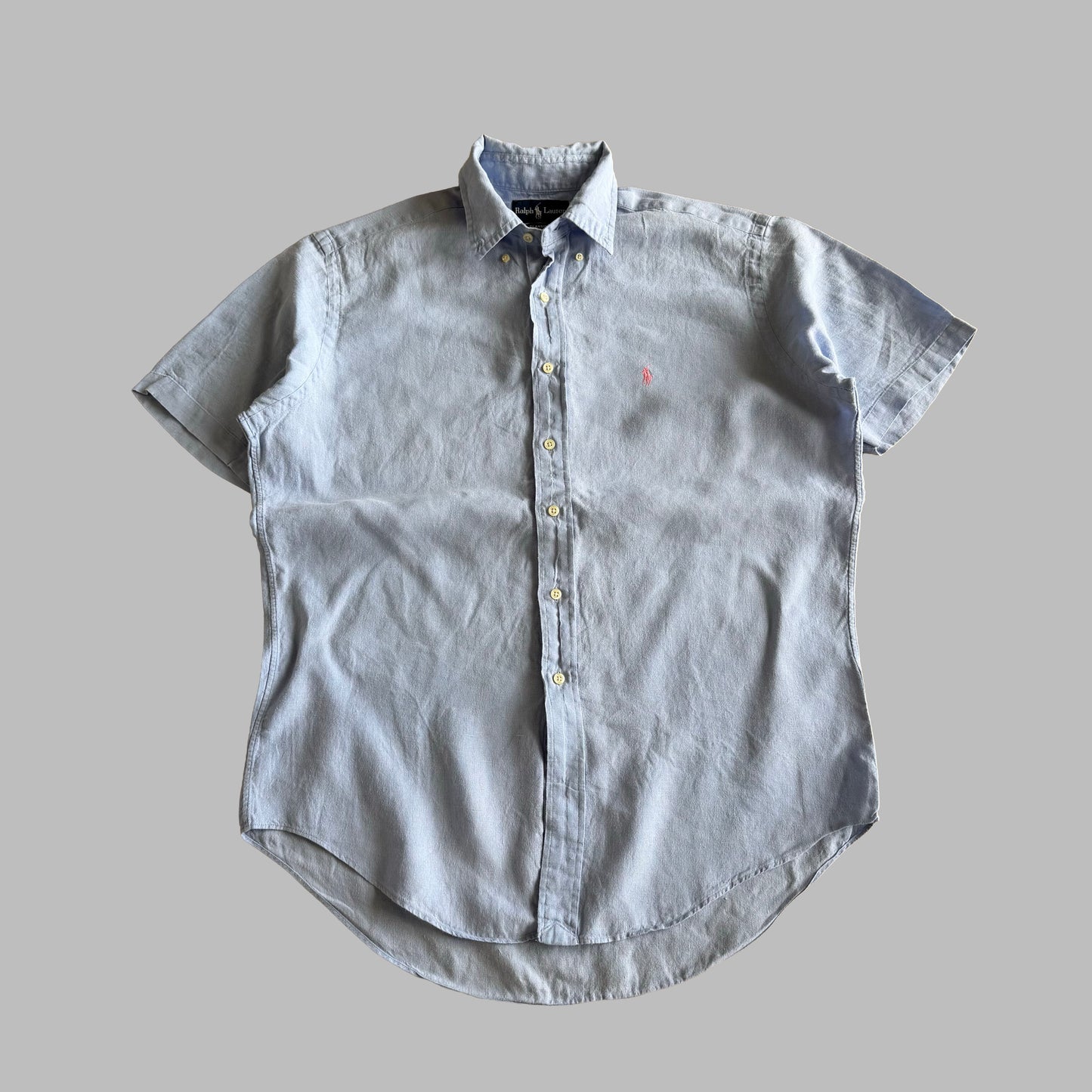 Y2K Polo Ralph Lauren Linen Button Up Shirt - M
