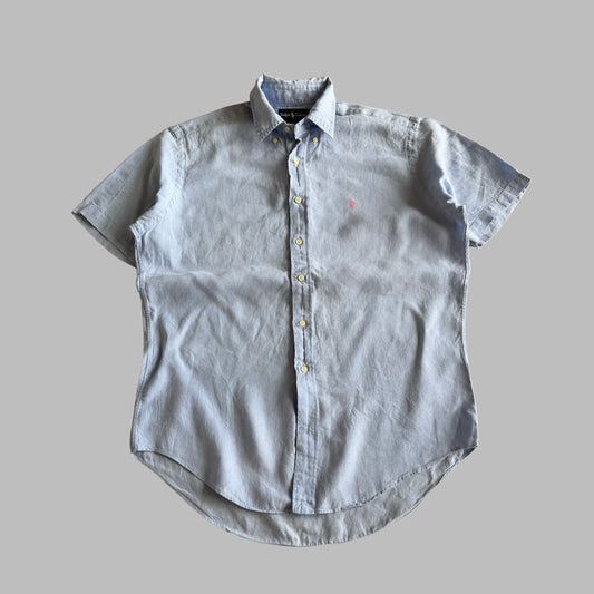 Y2K Polo Ralph Lauren Linen Button Up Shirt - M