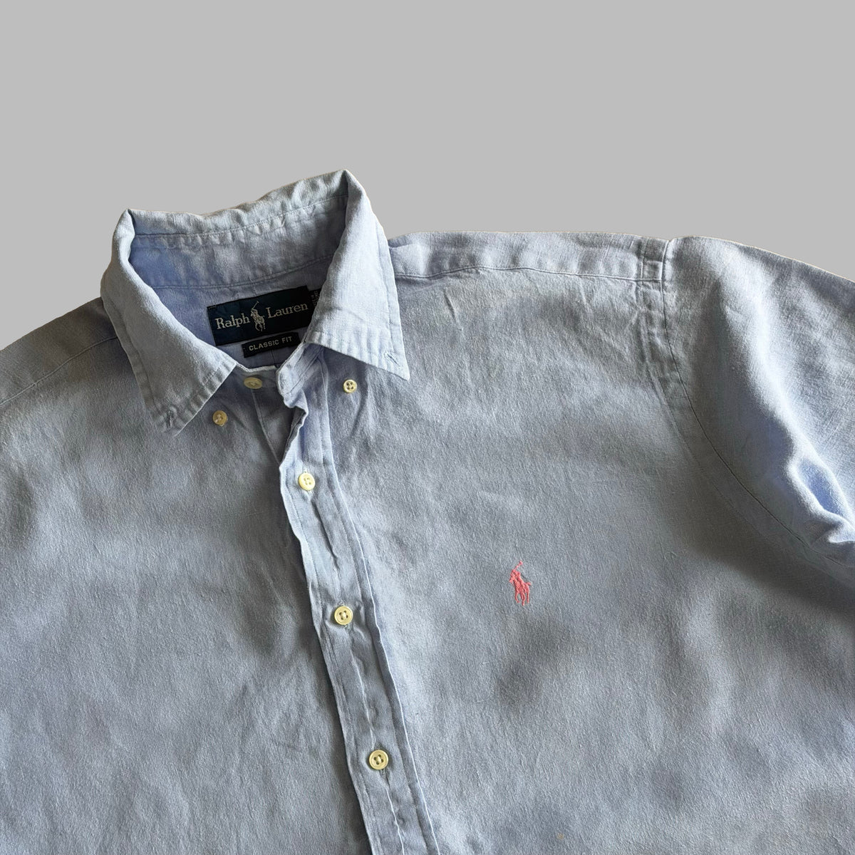 Y2K Polo Ralph Lauren Linen Button Up Shirt - M