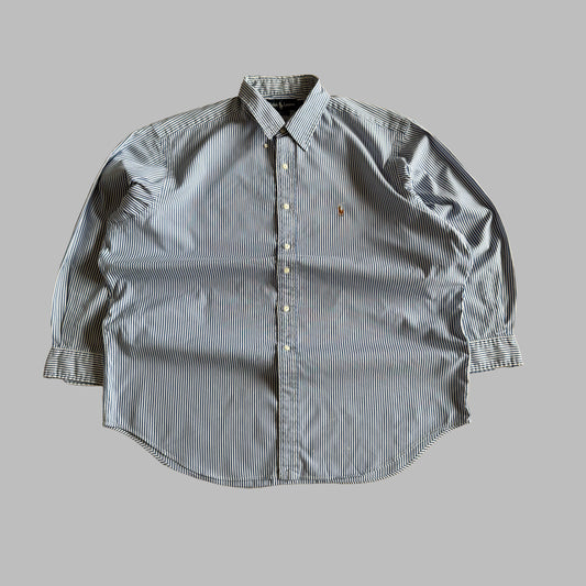 Y2K Polo Ralph Lauren Striped  Button Up Shirt - XL