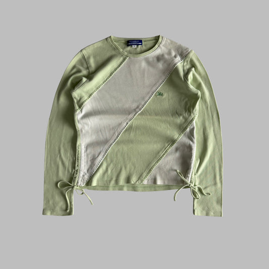 Y2K Burberry Blue Label Panelled Longsleeve - M
