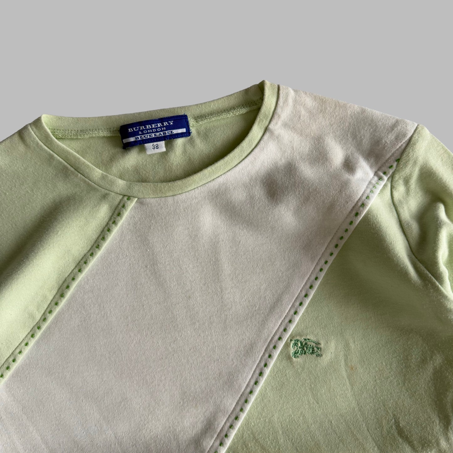 Y2K Burberry Blue Label Panelled Longsleeve - M