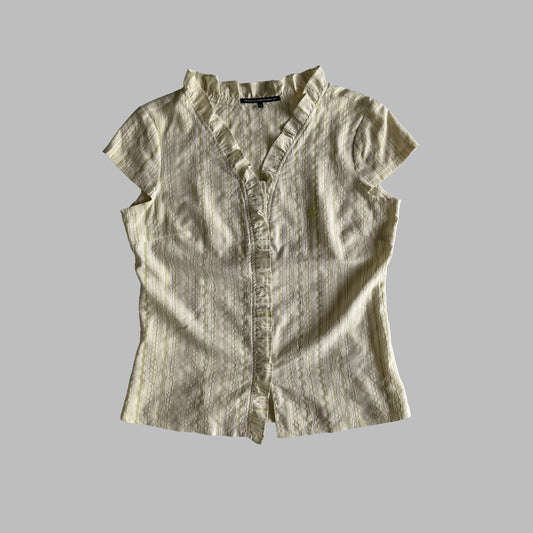 Y2K Polo Ralph Lauren Frilled Top - M