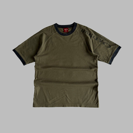 Y2K Oakley Heavyweight Ringer T-Shirt - M