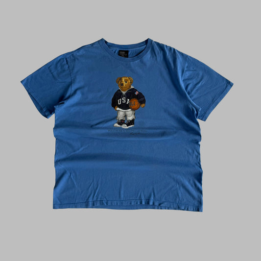 Y2K Polo Ralph Lauren Basketball Bear T-Shirt - L