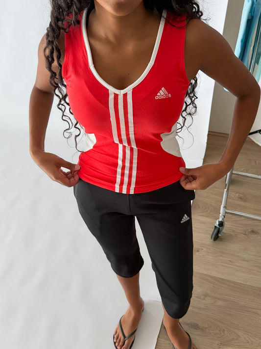 Y2K Adidas Panelled Activewear Tank - S/M