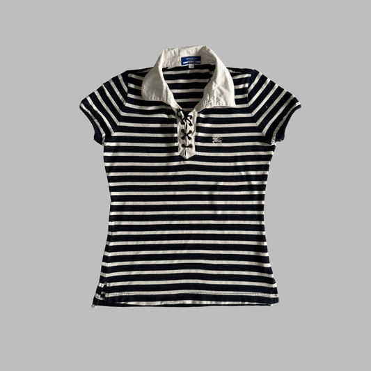 Y2K Burberry Blue Label Synched Sailor Tee - M
