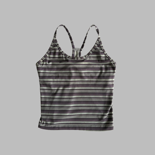 Y2K Nike Striped Activewear Tank - M