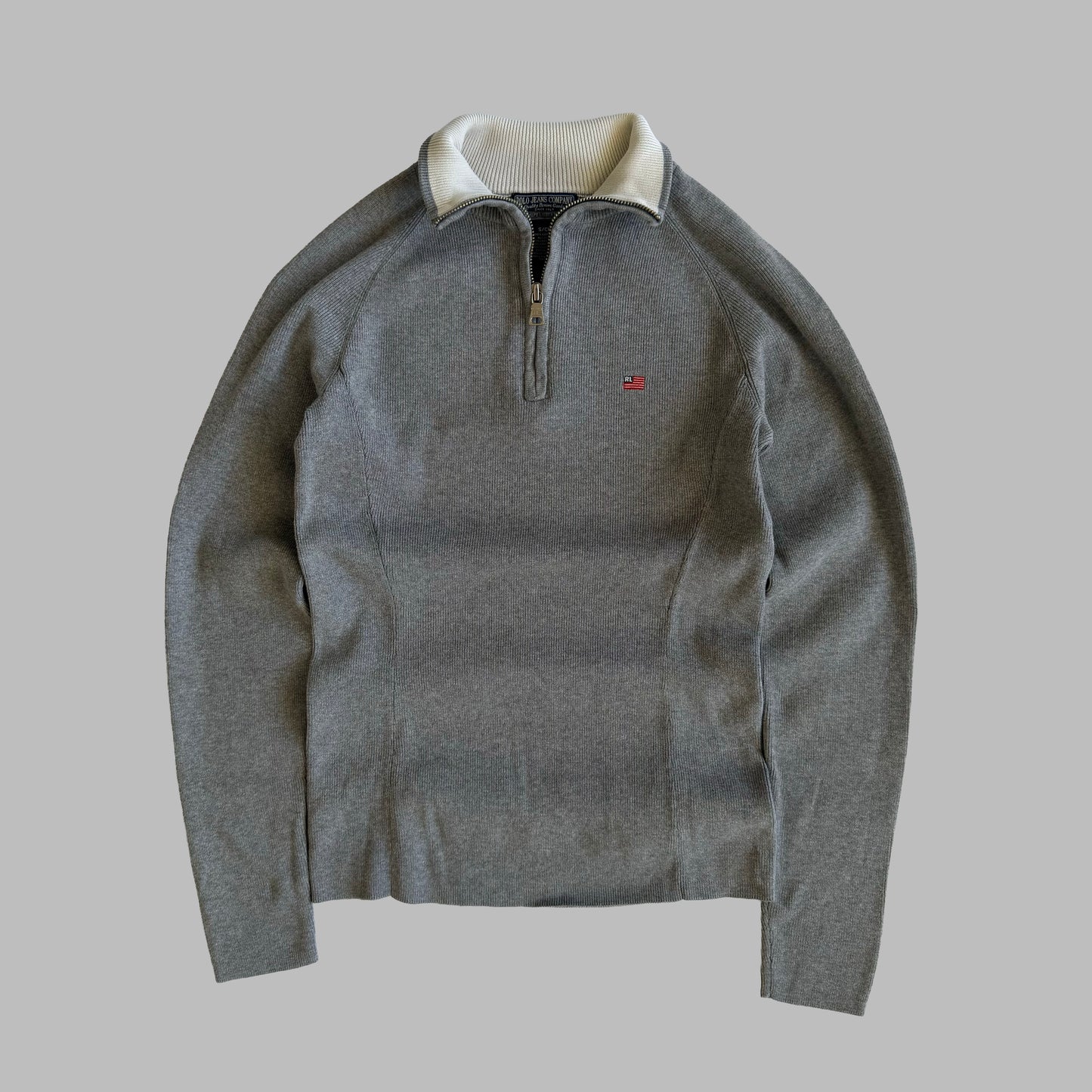 00s Ralph Lauren Ribbed Quarter Zip - Small