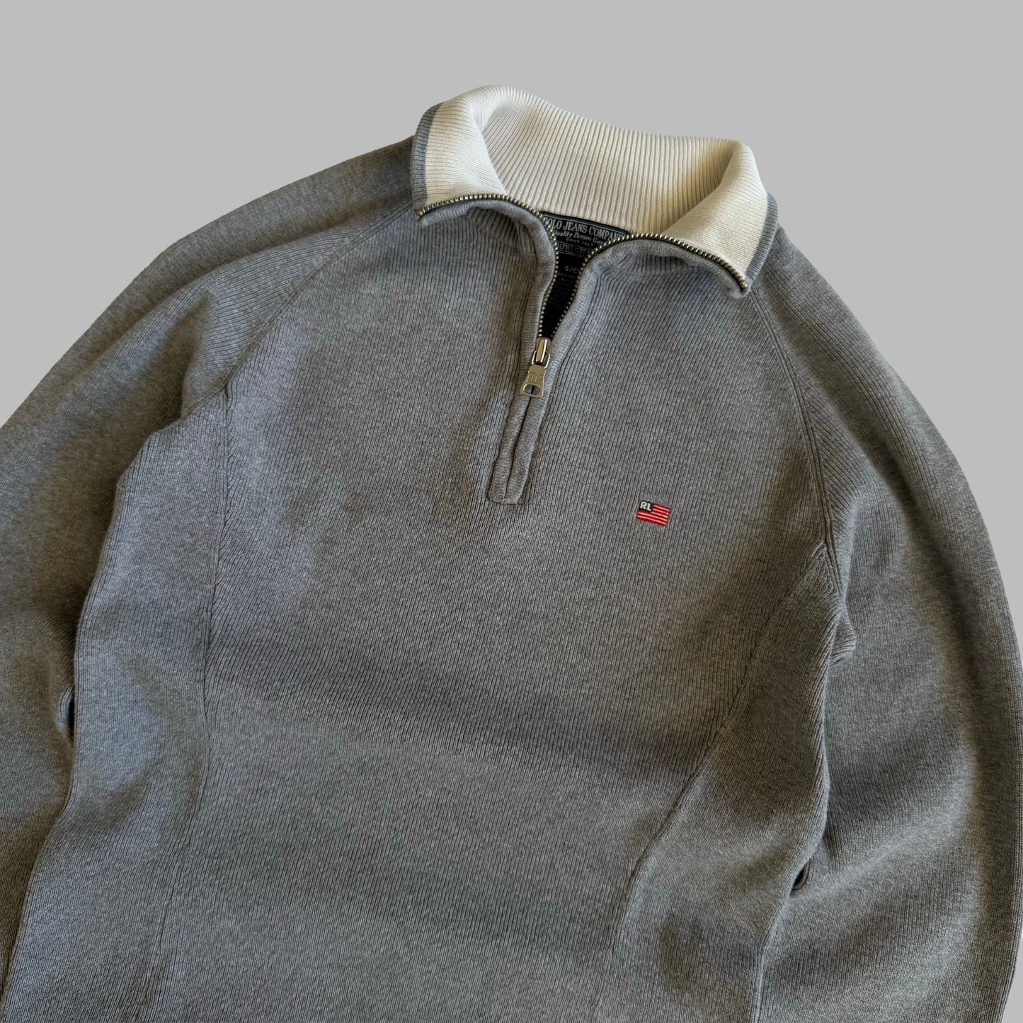00s Ralph Lauren Ribbed Quarter Zip - Small