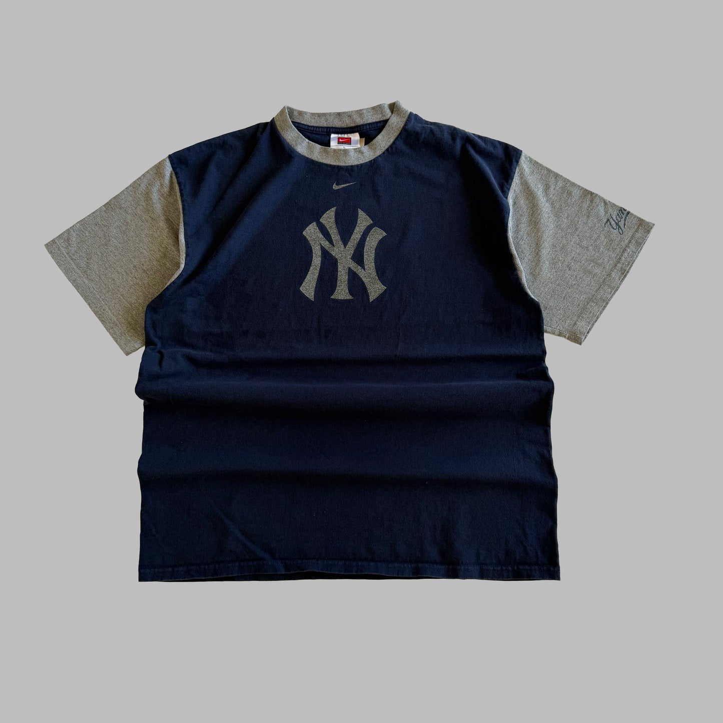 Y2K Nike Yankees Ringer T-Shirt - L
