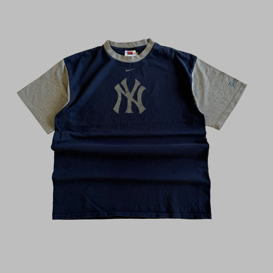 Y2K Nike Yankees Ringer T-Shirt - L