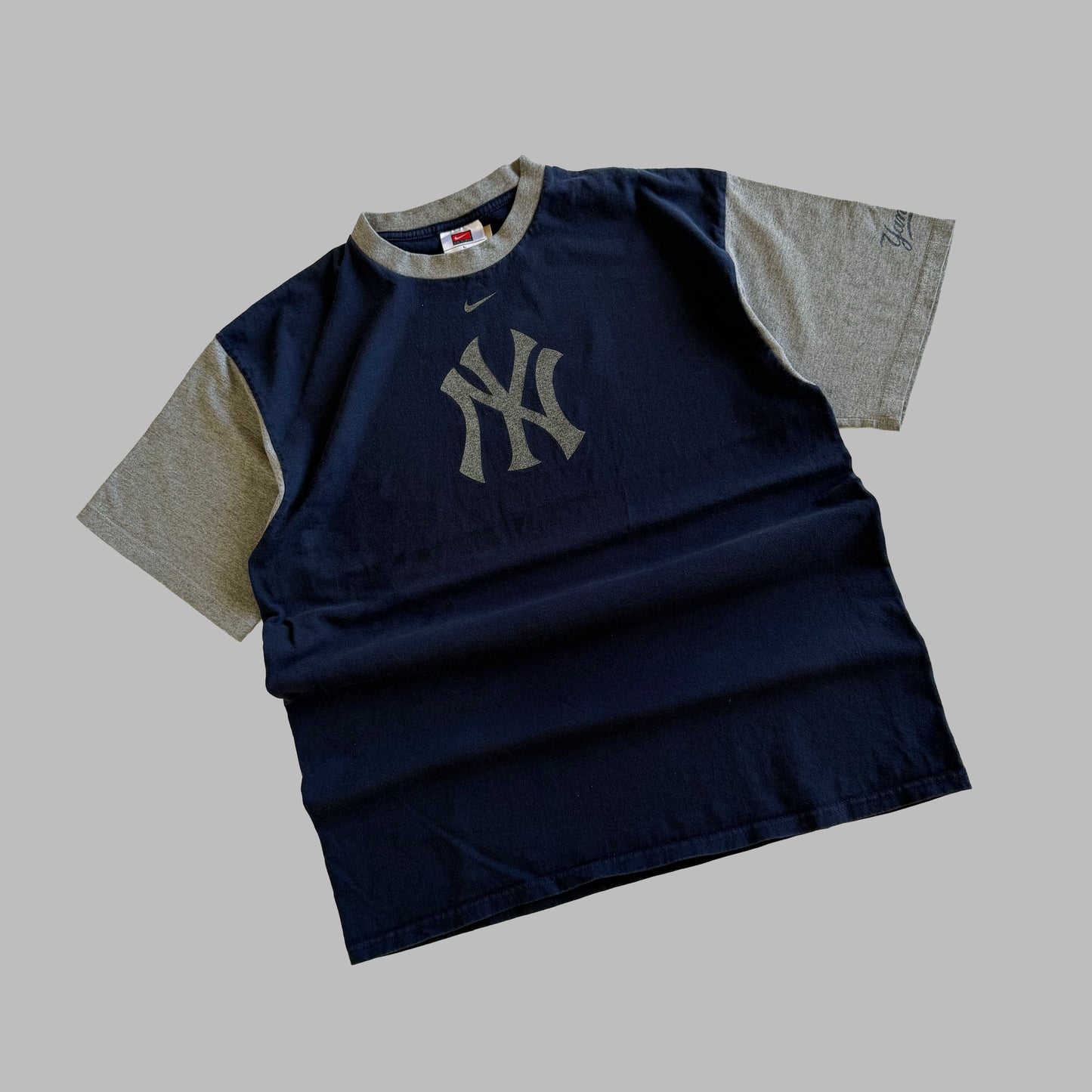 Y2K Nike Yankees Ringer T-Shirt - L