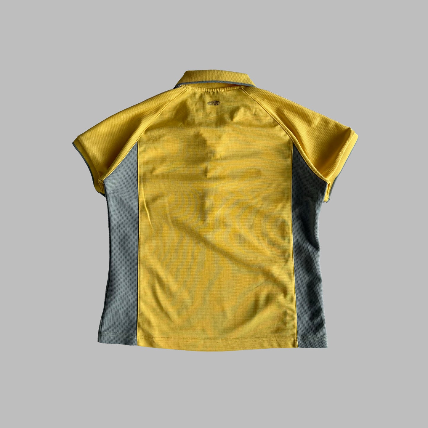 Y2K Adidas Three Stripe Panelled Polo Shirt - S
