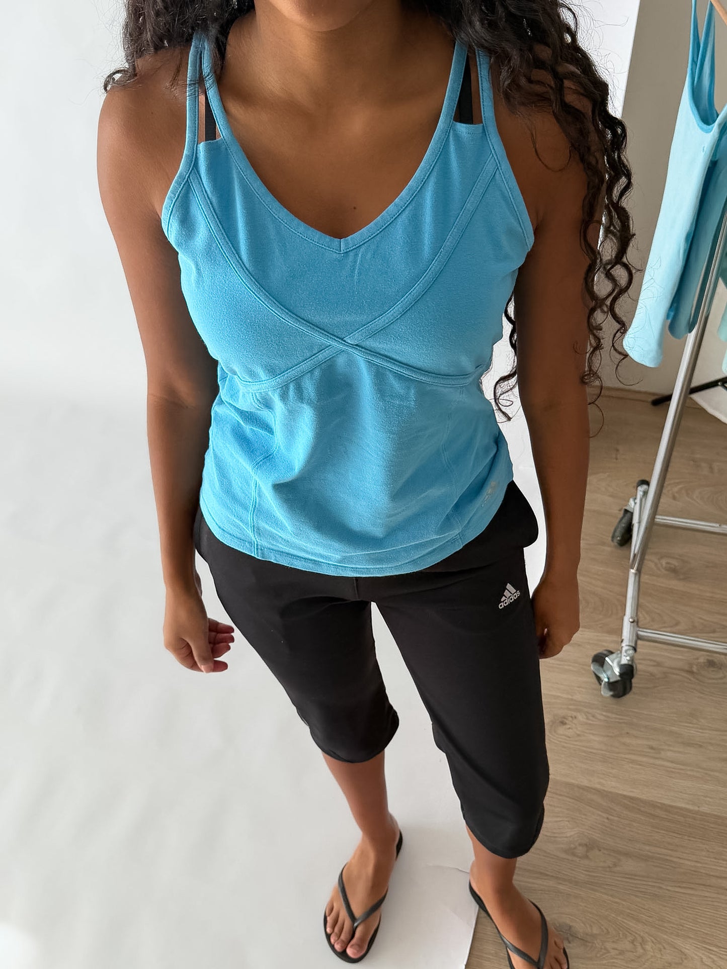 Y2K Adidas Wrap Front Activewear Top - M/L