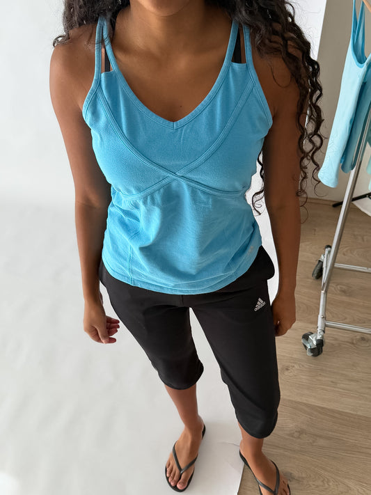 Y2K Adidas Wrap Front Activewear Top - M/L