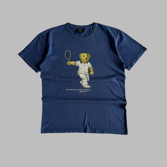 Y2K Polo Ralph Lauren Tennis Bear T-Shirt - S