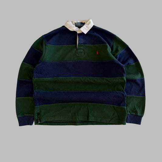 90s Polo Ralph Lauren Striped Rugby - L