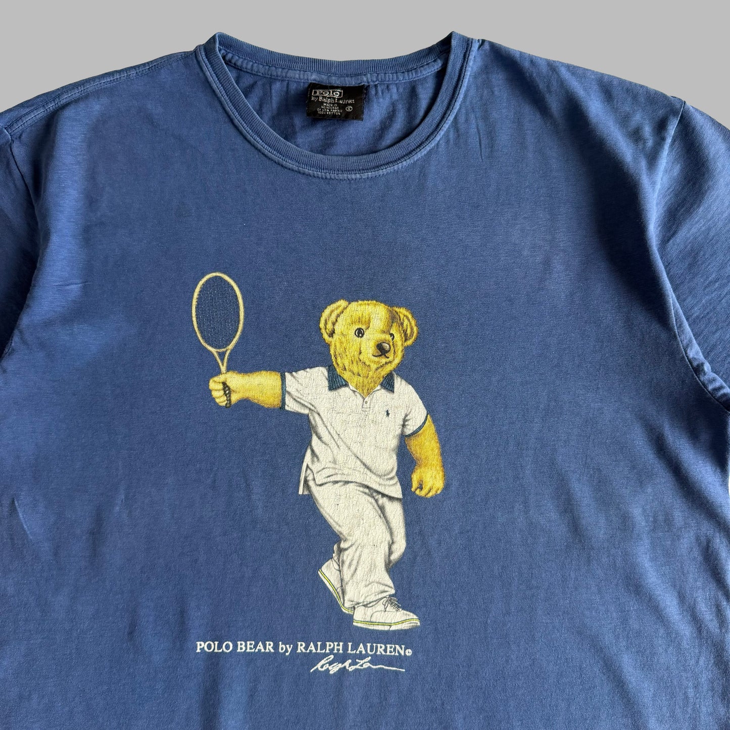 Y2K Polo Ralph Lauren Tennis Bear T-Shirt - S