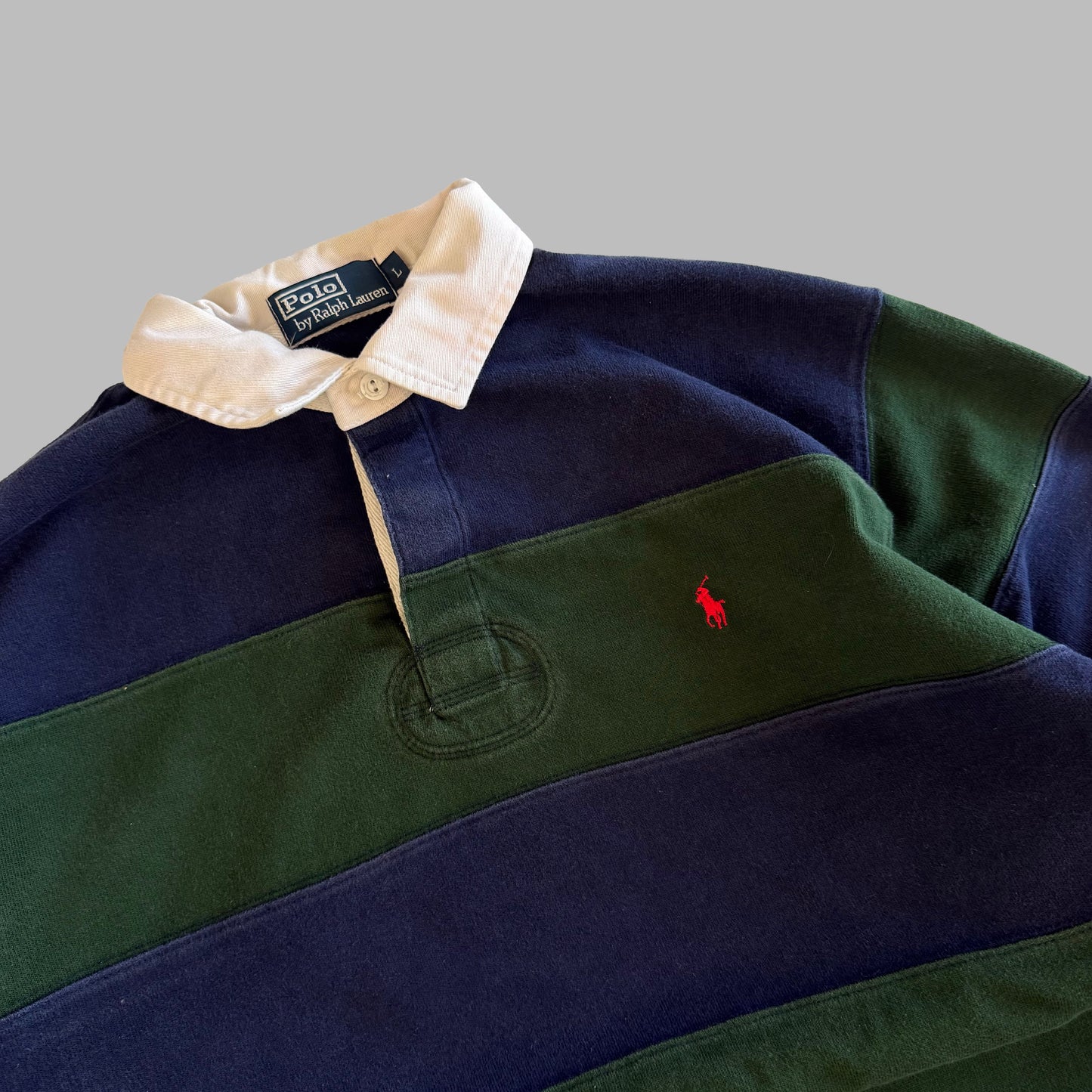90s Polo Ralph Lauren Striped Rugby - L