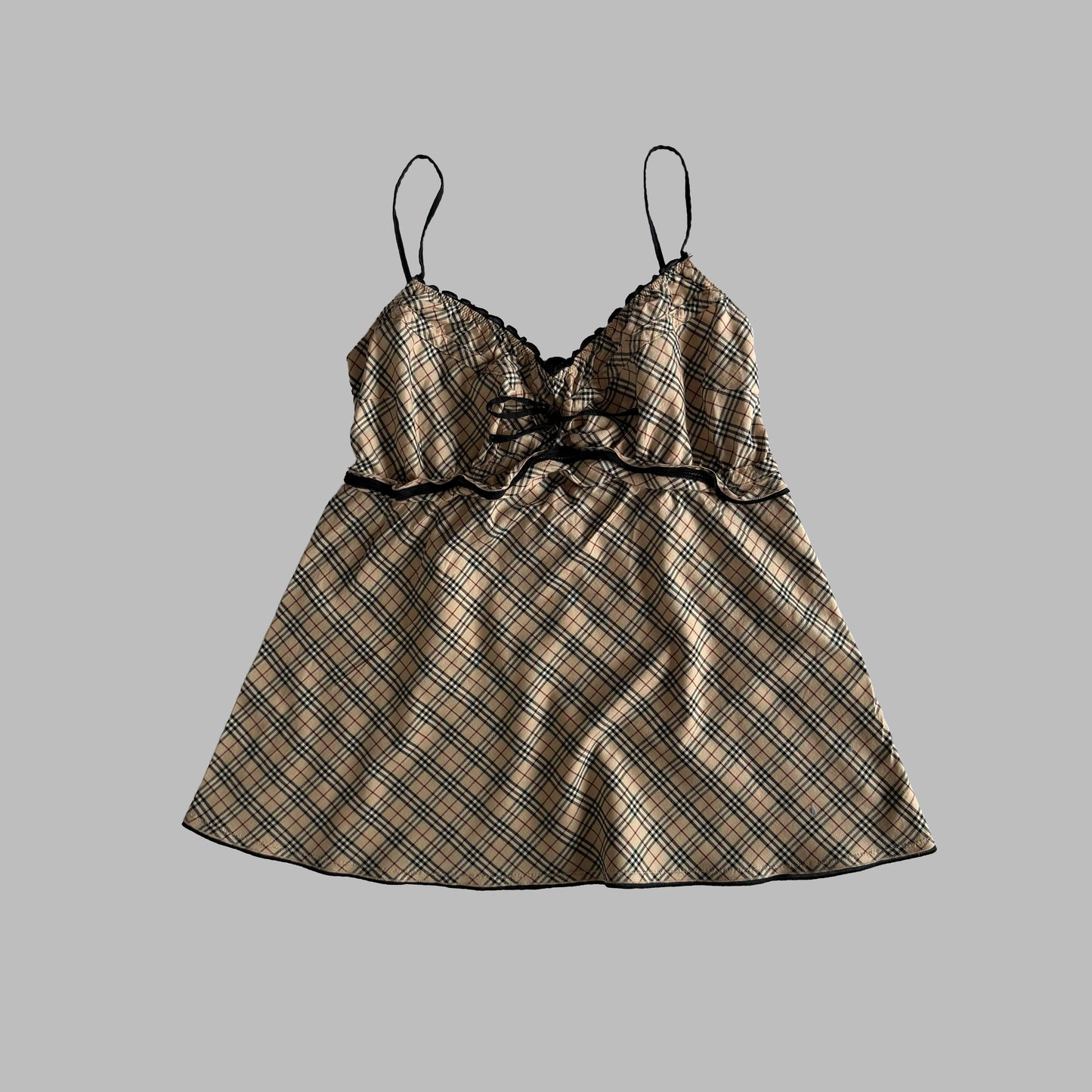 Y2K Burberry Babydoll Nova Check Top - S