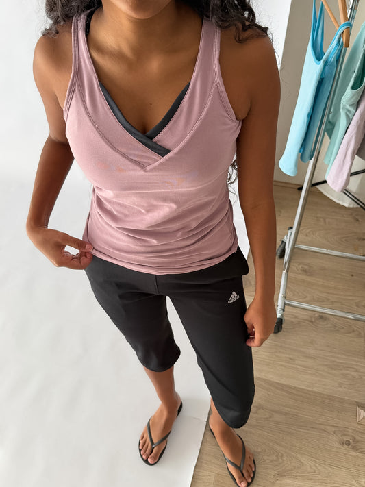 Y2K Adidas Cross Neck Activewear Top - L