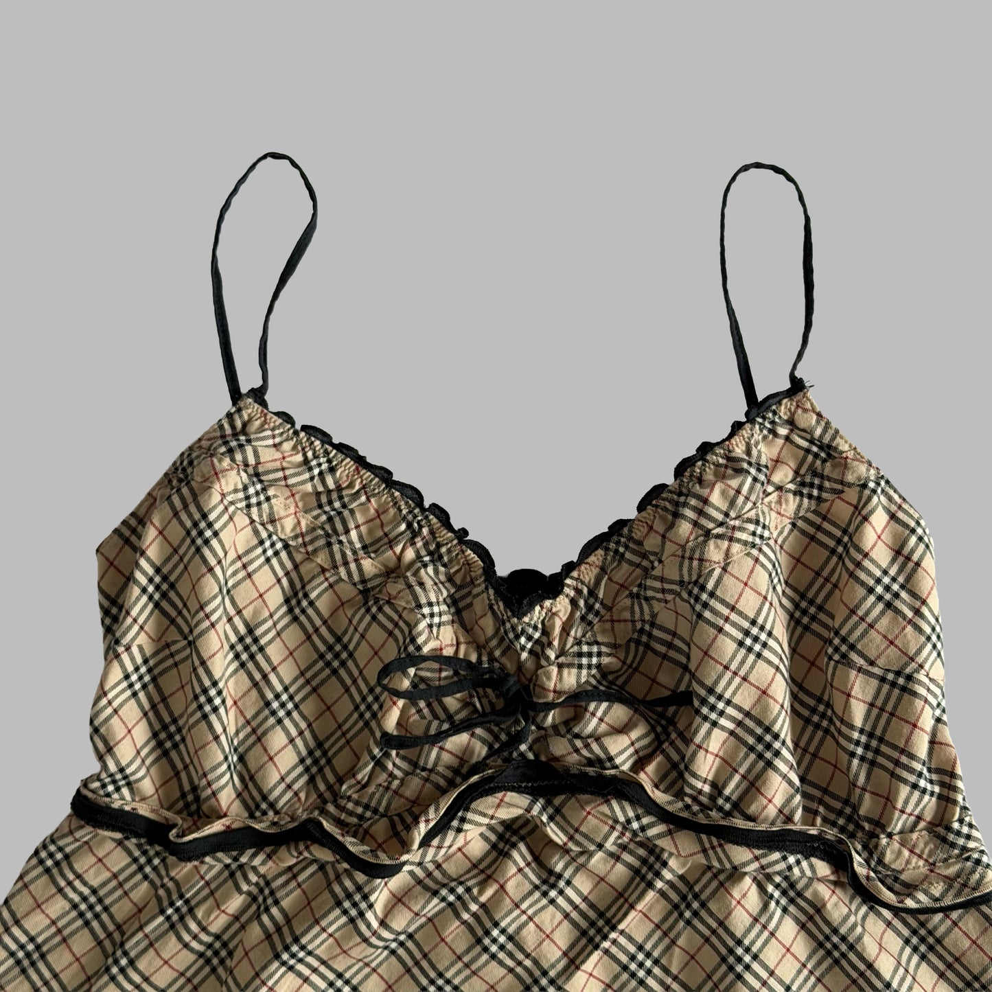 Y2K Burberry Babydoll Nova Check Top - S