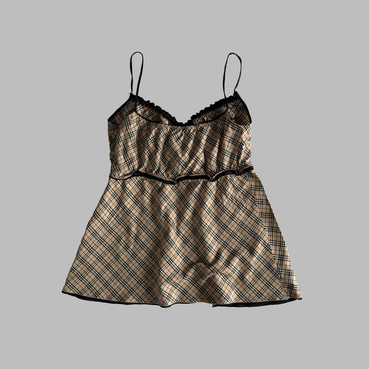 Y2K Burberry Babydoll Nova Check Top - S