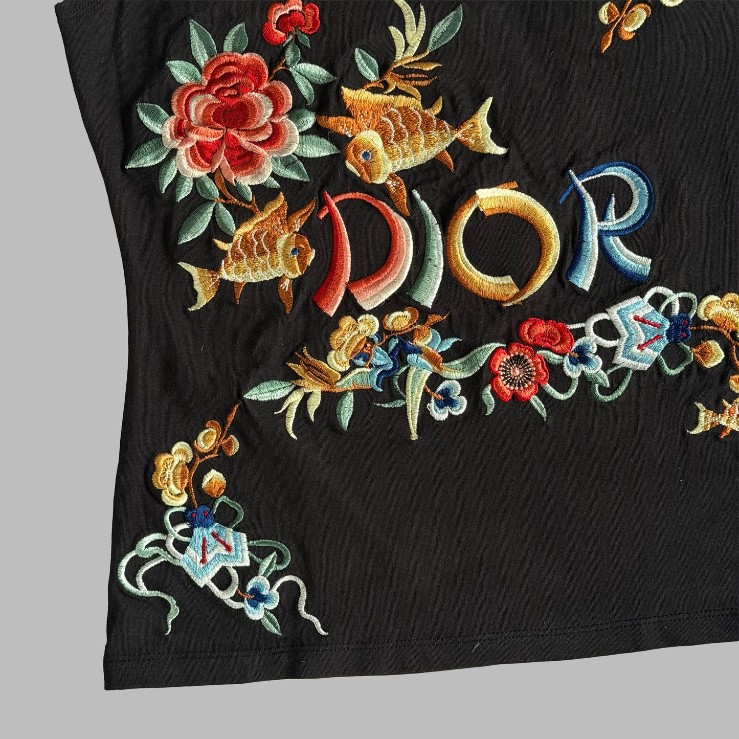 Y2K Dior Galliano Embroidered Tank - S