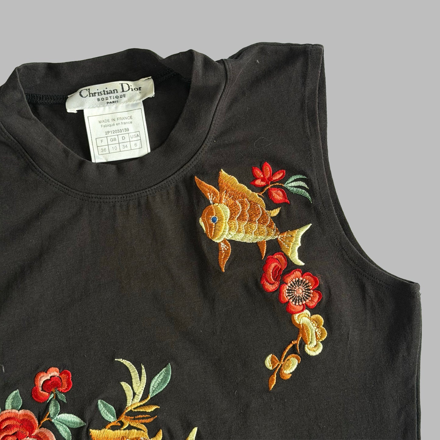 Y2K Dior Galliano Embroidered Tank - S