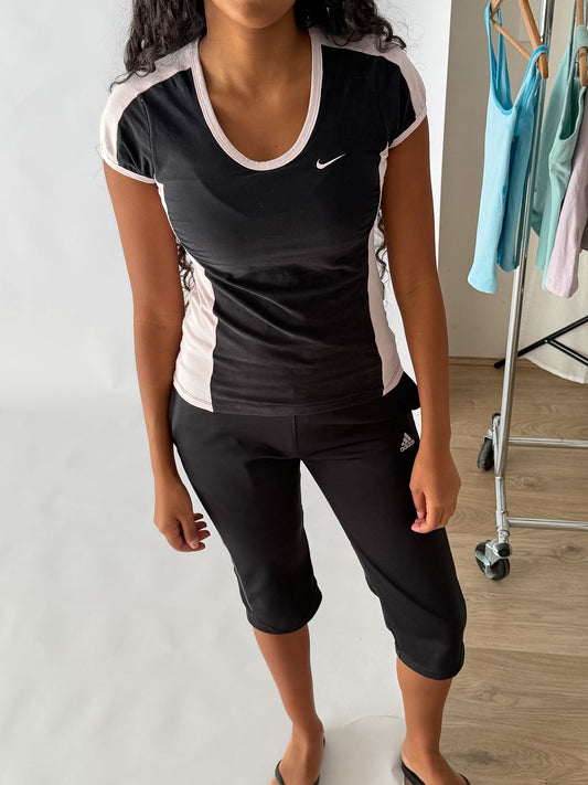 Y2K Nike Panelled Activewear Top - S