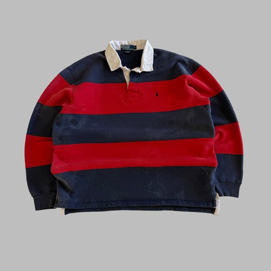 90s Polo Ralph Lauren Striped Rugby - L