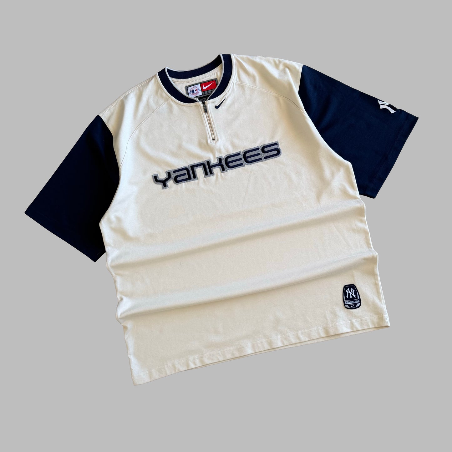 Y2K Nike Yankees Raglan T-Shirt - XXL