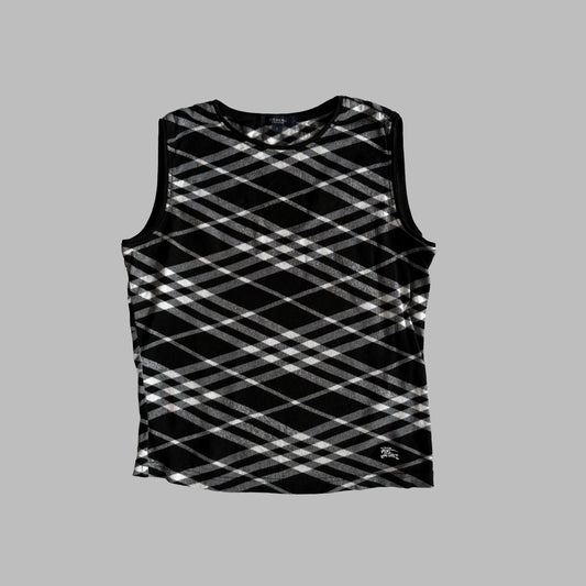 Y2K Burberry Blue Label Check Tank - S