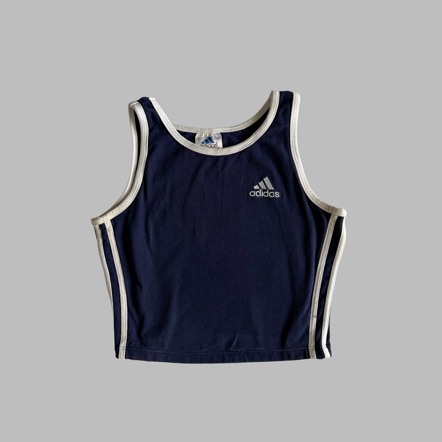90s Adidas Three Stripe Activewear Tank - M