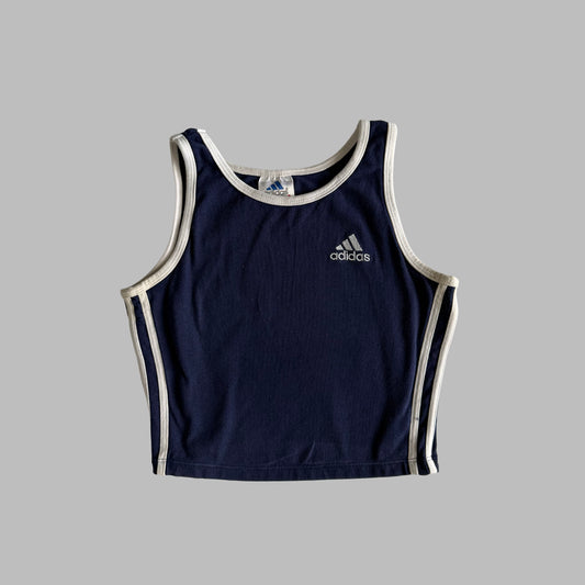 90s Adidas Three Stripe Activewear Tank - M