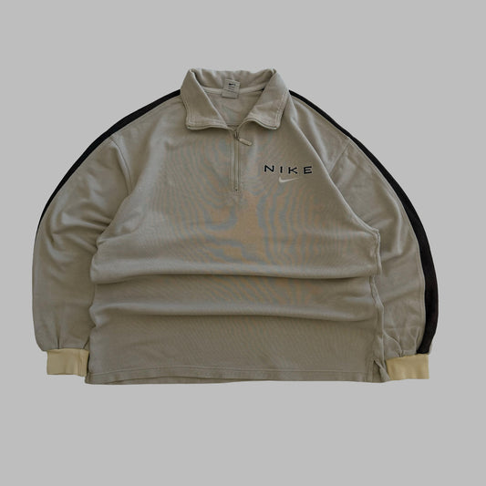 90s Nike Spell Out Quarter Zip - L