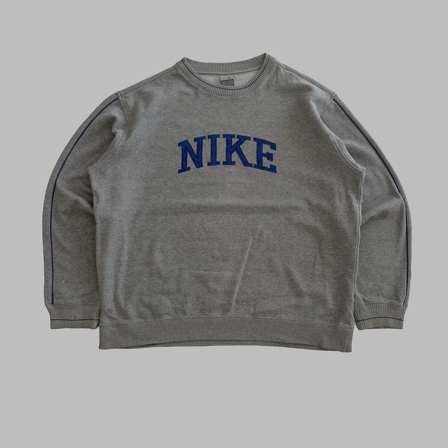 Y2K Nike Striped Spell Out Sweatshirt - XL