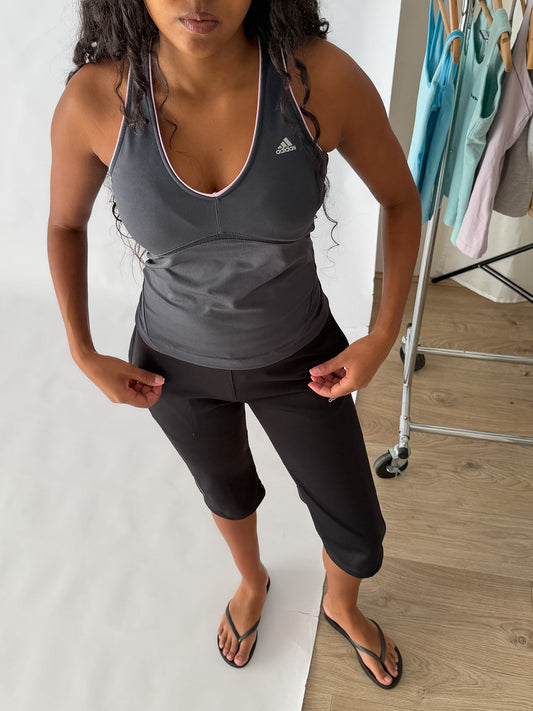 Y2K Adidas Low Cut Racer-Back Activewear Tank - M