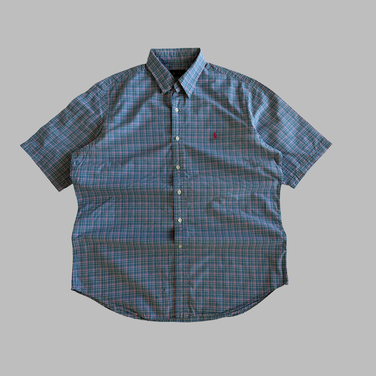 Y2K Polo Ralph Lauren Checkered Button Up Shirt - L