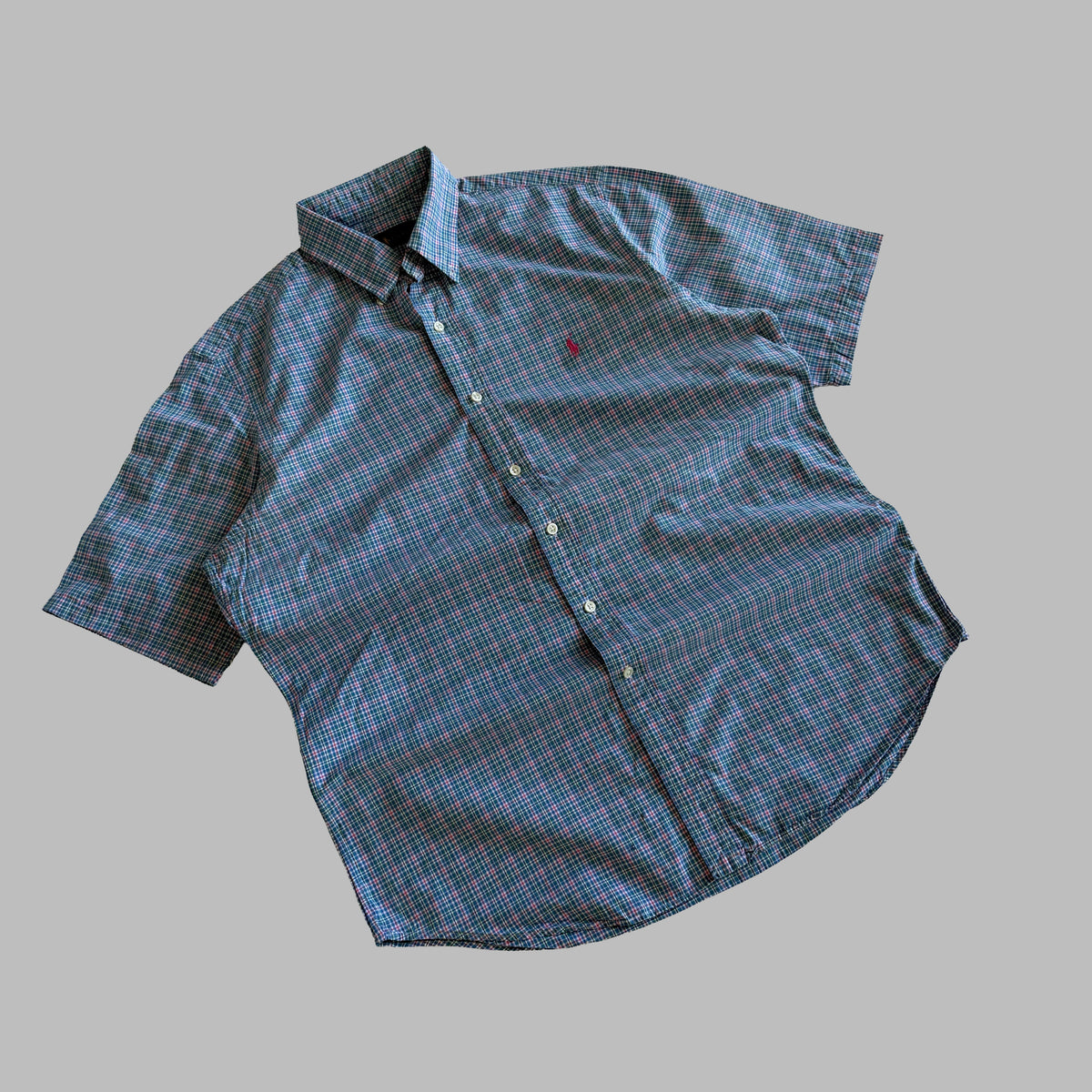 Y2K Polo Ralph Lauren Checkered Button Up Shirt - L