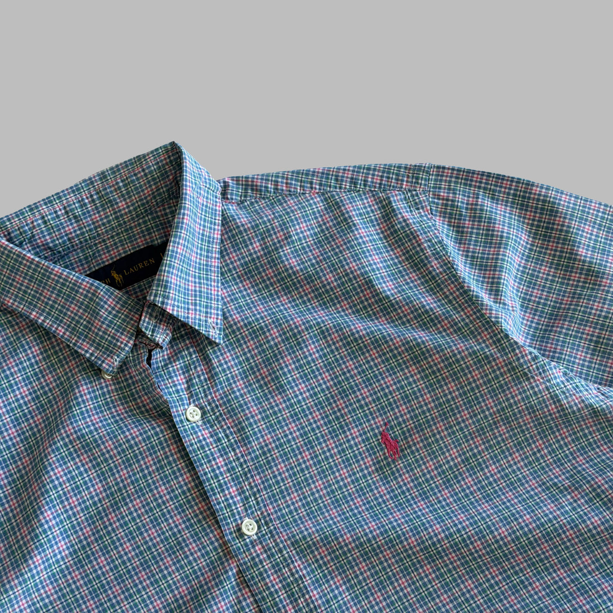 Y2K Polo Ralph Lauren Checkered Button Up Shirt - L