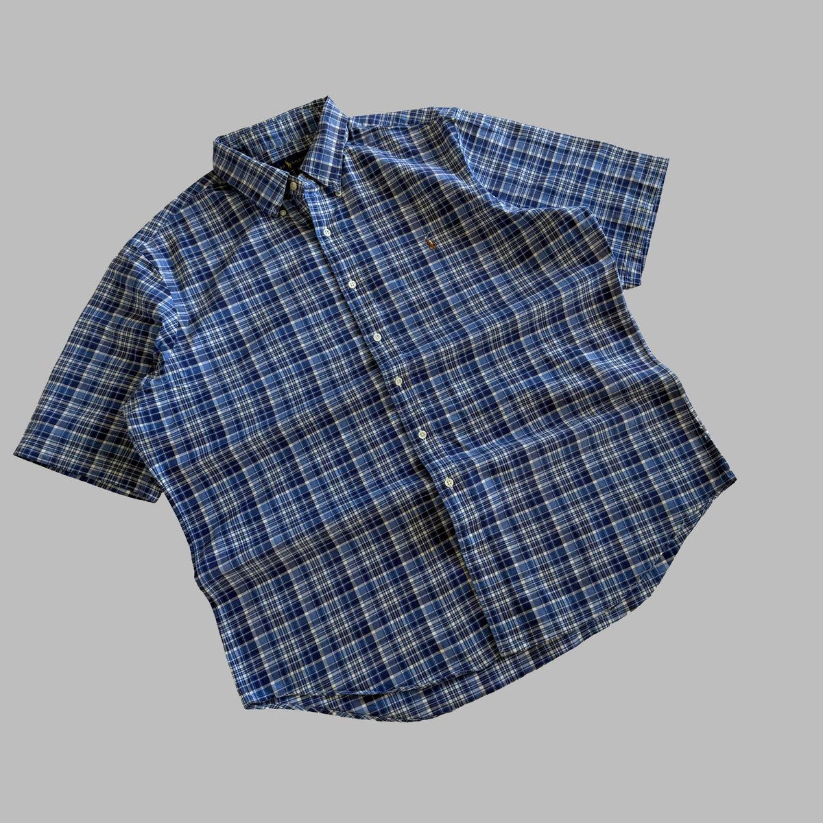 Y2K Polo Ralph Lauren Checkered Button Up Shirt - XL