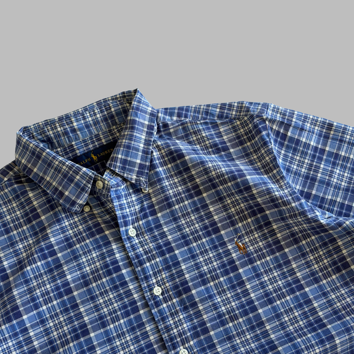 Y2K Polo Ralph Lauren Checkered Button Up Shirt - XL
