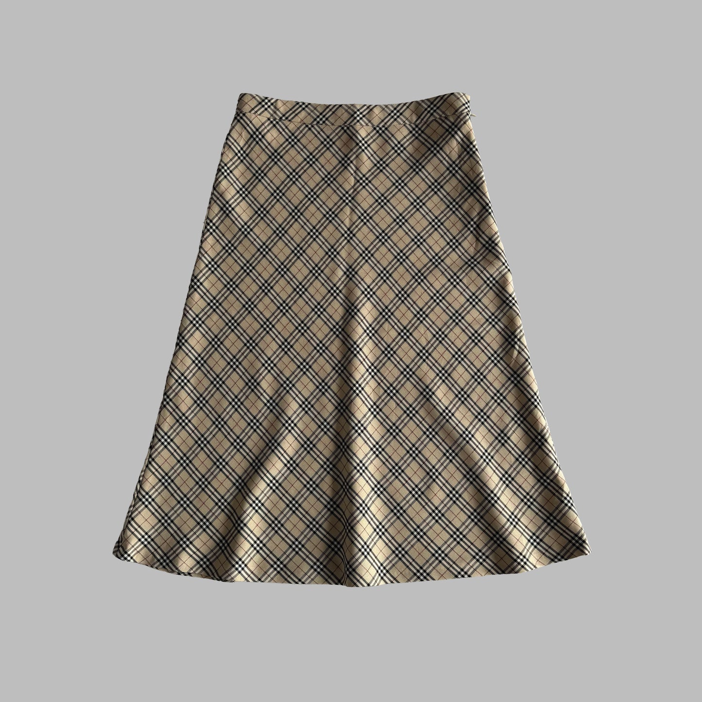 Y2K Burberry Nova Check Midi Skirt - 28"