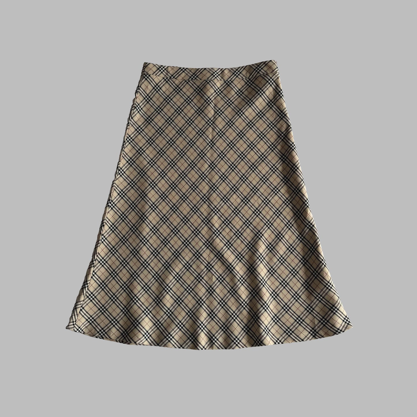 Y2K Burberry Nova Check Midi Skirt - 28"