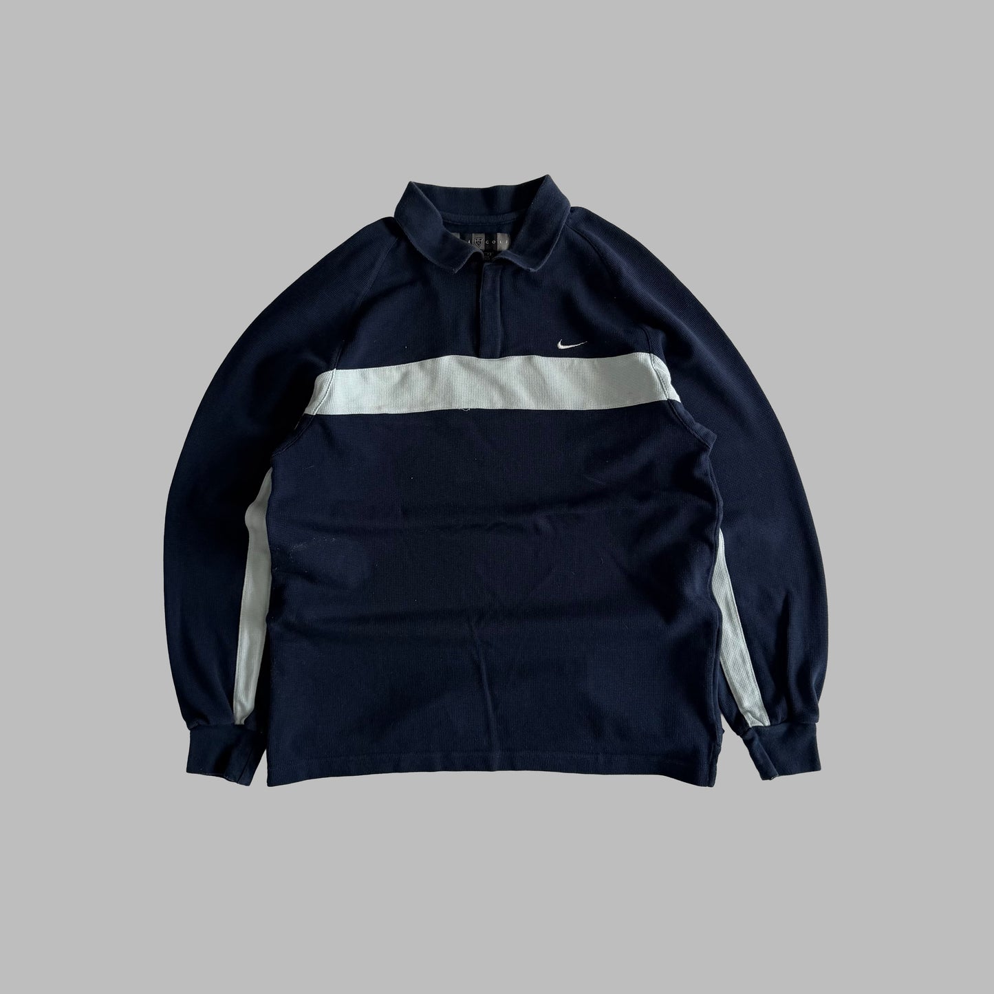 Y2K Nike Golf Striped Waffle Quarter Zip - M