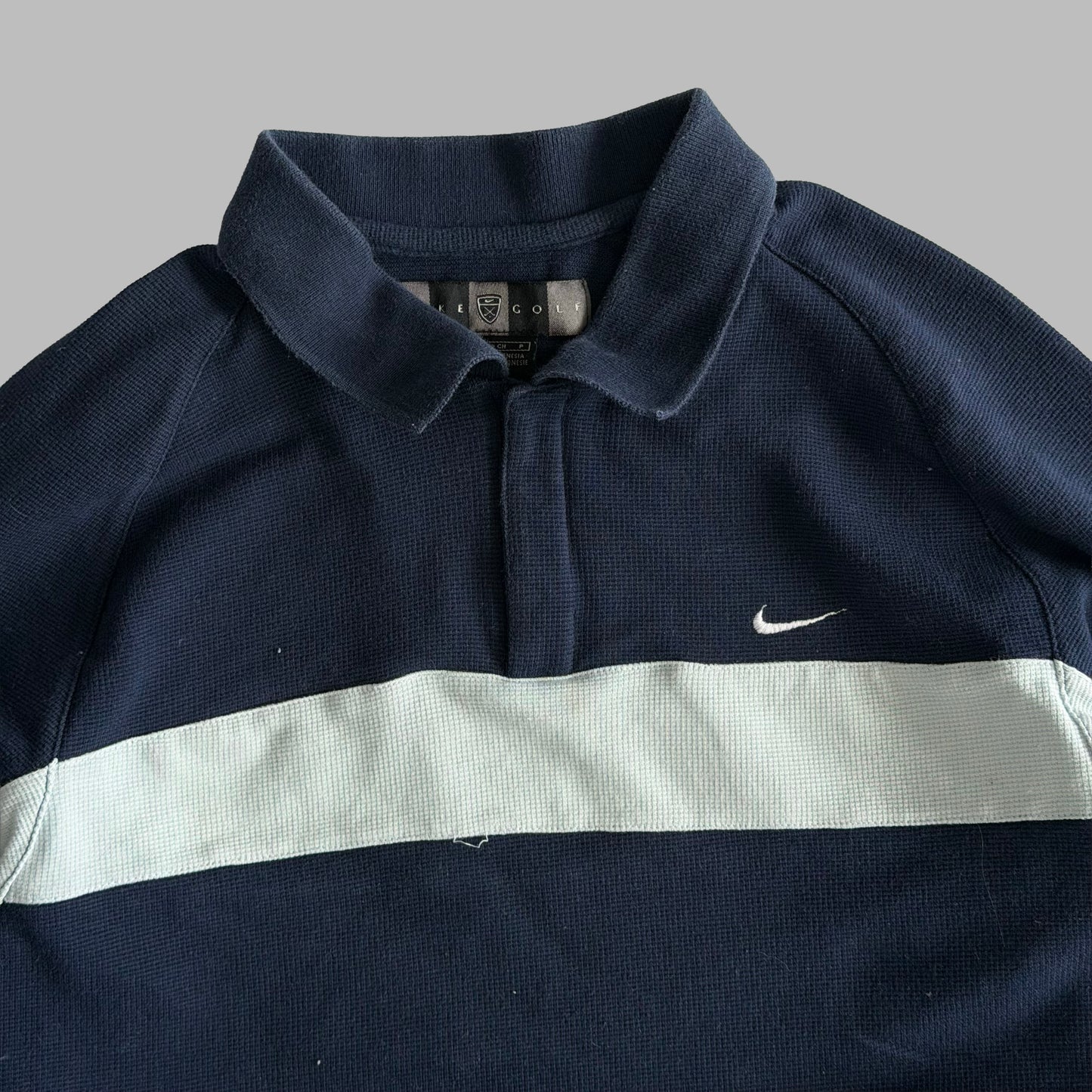 Y2K Nike Golf Striped Waffle Quarter Zip - M
