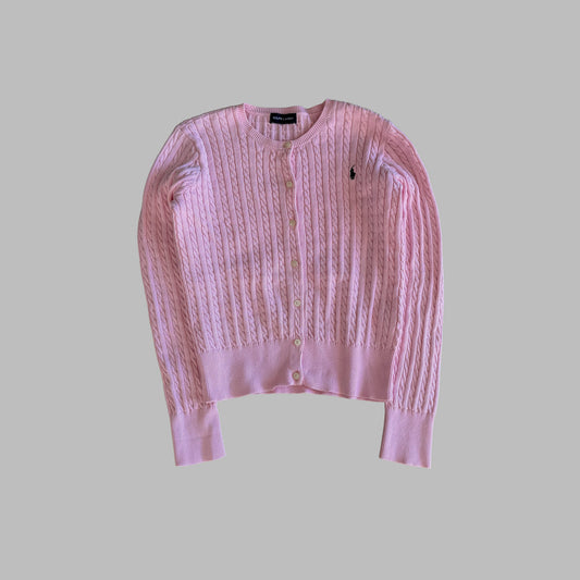 Y2K Polo Ralph Lauren Cable Knit Cardigan - XS